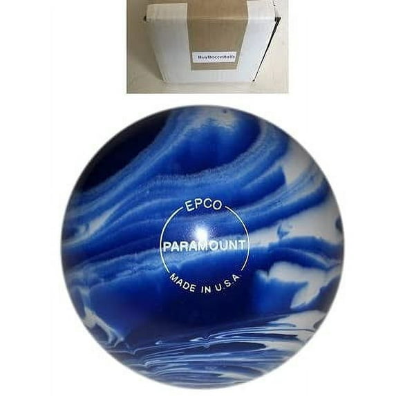 BuyBocceBalls New Listing - (4 7/8 inch- 3lbs. 8 oz.) EPCO Duckpin Bowling Ball - Single - Marbleized - Blue & White
