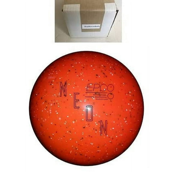 BuyBocceBalls New Listing - (5 inch- 3lbs. 10 oz.) EPCO Duckpin Bowling Ball - Single - Neon Speckled - Orange