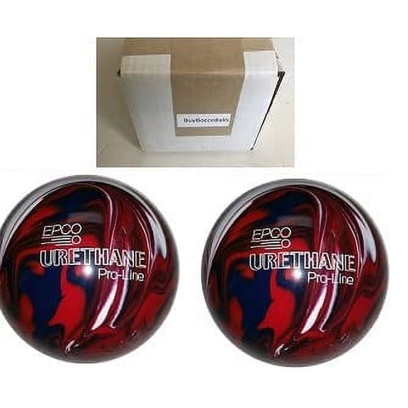 BuyBocceBalls New Listing - (5 inch- 3lbs. 12 oz.) Pack of 2 - EPCO Duckpin Bowling Balls- Urethane - Dark Red, Royal & White