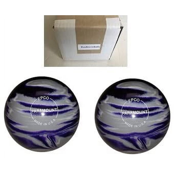 BuyBocceBalls New Listing - (5 inch- 3lbs. 8 oz.) Pack of 2 EPCO Duckpin Bowling Balls- Marbleized - Purple, Grey & White