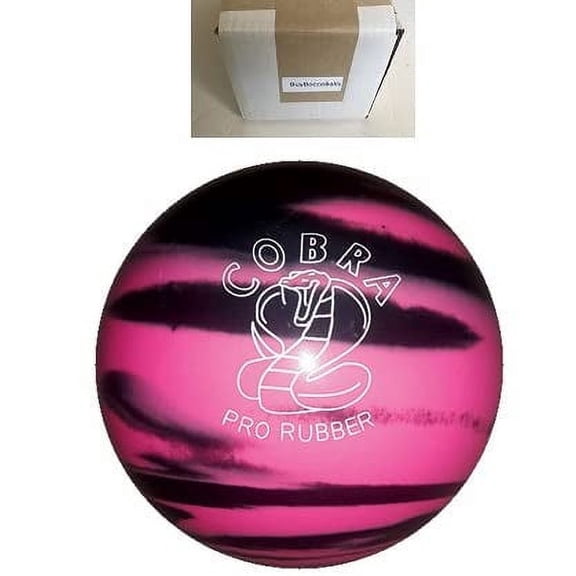 BuyBocceBalls New Listing (5 inch- 3lbs. 8oz.) - Single Ball - EPCO Duckpin Bowling Ball - Cobra Pro Rubber - Pink & Black