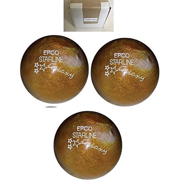 BuyBocceBalls New Listing - EPCO Duckpin (5-Pin) Starline Galaxy - 3 Ball Package -Amber - 4 7/8", 3lbs 8oz