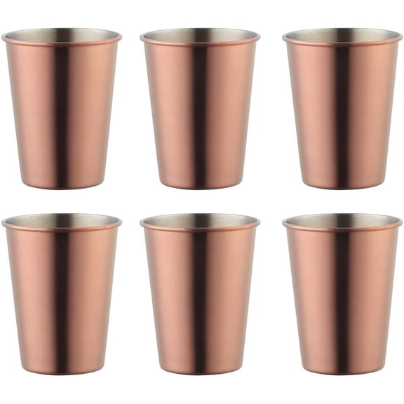 BuyGo Stainless Steel Reusable Drinking Cup, Eco-friendly Stackable Metal Tumblers, Unbreakable and Druable Flatware,