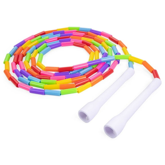 BuyJumpRopes, Rainbow - Adjustable Segmented Jump Rope for Kids - 9ft.