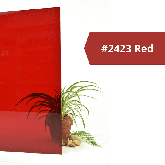 BuyPlastic 2423 Red Transparent Colored Acrylic Plexiglass Sheet 3/16" x 12" x 12", Plastic Plexi Glass for Crafts, Art, and More