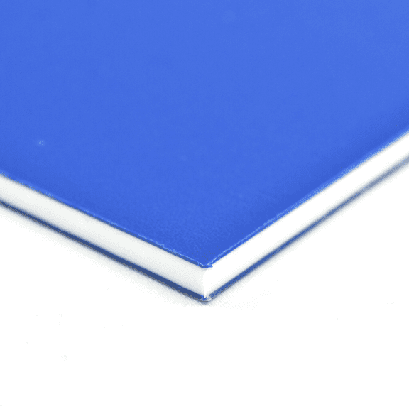 BuyPlastic King ColorCore Plastic Sheet 1/2" x 12" x 12" Blue-White-Blue Color Core , HDPE Board, High Density Polyethylene Panel