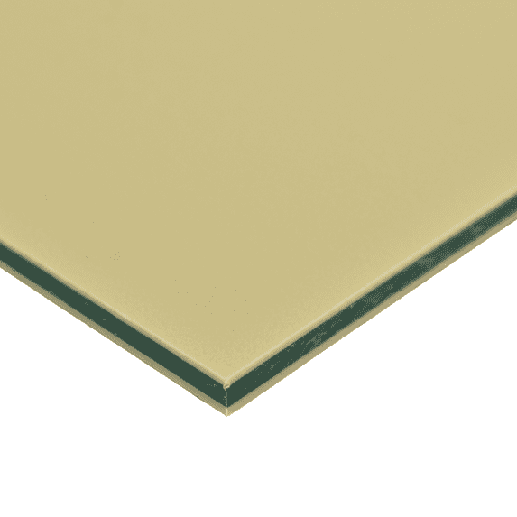 BuyPlastic King ColorCore Plastic Sheet 1/2" x 12" x 24" Tan-Green-Tan Color Core , HDPE Board, High Density Polyethylene Panel