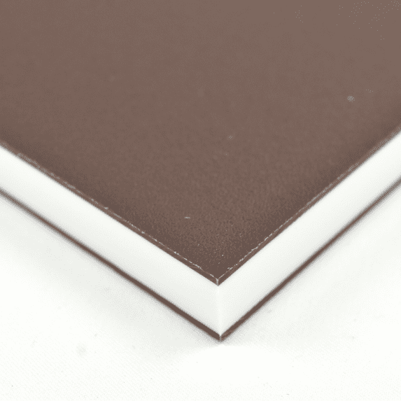 BuyPlastic King ColorCore Plastic Sheet 1/2" x 12" x 48" Brown-White-Brown Color Core , HDPE Board, High Density Polyethylene Panel