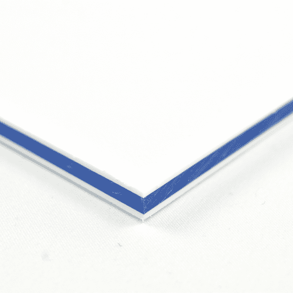 BuyPlastic King ColorCore Plastic Sheet 3/4" x 12" x 24" White-Blue-White Color Core , HDPE Board, High Density Polyethylene Panel