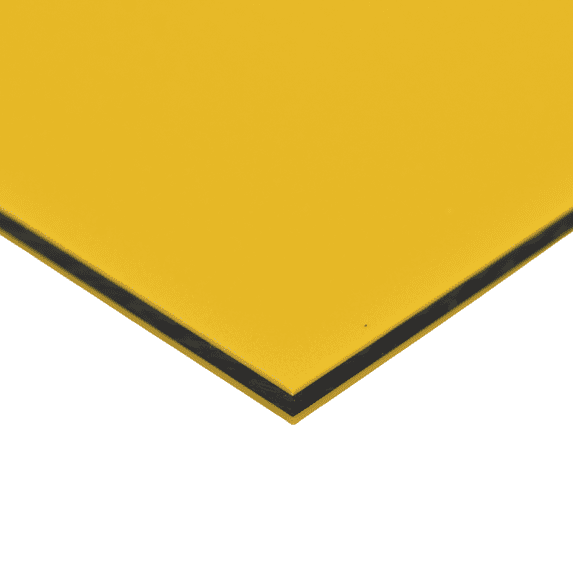 BuyPlastic King ColorCore Plastic Sheet 3/4" x 24" x 24" Yellow-Black-Yellow Color Core , HDPE Board, High Density Polyethylene Panel