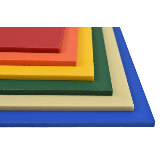 BuyPlastic Yellow King ColorBoard Plastic Sheet 1/4" x 12" x 12", Colored HDPE Board, High Density Polyethylene Panel