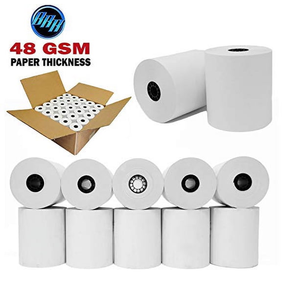 BuyRegisterRolls 1-Ply Kitchen Printer Paper Bond 3 Inch Inchx150' (50 Rolls) Better Value Pack from BuyRegisterRolls