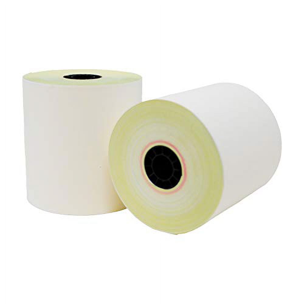 Two Ply Carbonless Rolls, 3 X 95 Feet, White/Canary, 50 Rolls Per Carton - Carbonless Kitchen Printer Paper Rolls - View #13