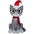 thumbnail image 1 of BuySeasons Nerdy Cat Airblown Christmas Yard Inflatable, 9.84", 1 of 2