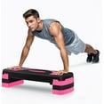 thumbnail image 1 of BuySphere 31 Inch Adjustable Workout Aerobic Step, Exercise Platform Trainer w 4 Adjustable Risers for Home Gym Fitness Workout,Lightweight,Pink, 1 of 14