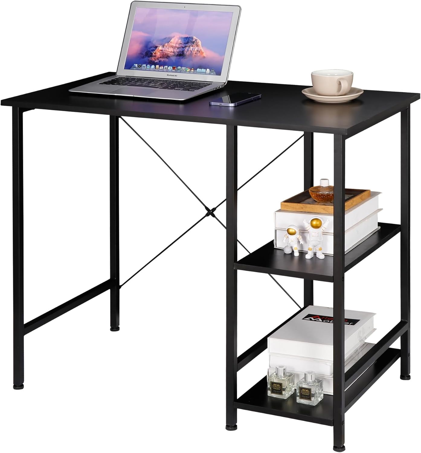 BuySphere 36 Inch Small Home Office Computer Writing Desk with Shelves ...