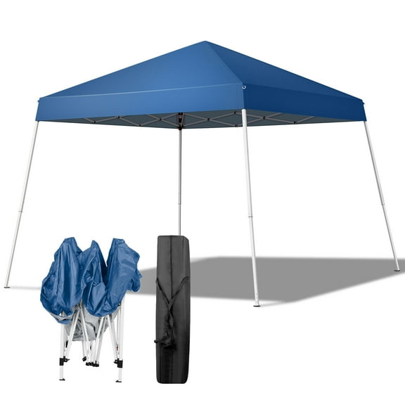 BuySphere 8X8'/10X10' Pop Up Canopy Tent with Netting, Instant Gazebo, Ez up Screen Party Tent House Room with Carry Bag, Height Adjustable, for Outdoor, Garden,Blue,8'x 8'