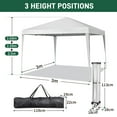 thumbnail image 1 of BuySphere 8X8'/10X10' ft Pop Up Canopy Tent, Outdoor Tent Canopy Foldable Portable Canopies for Camping, Patio, Easy Up Gazebo Canopy with Carry Bag Slant Legs,White -10'x 10', 1 of 5