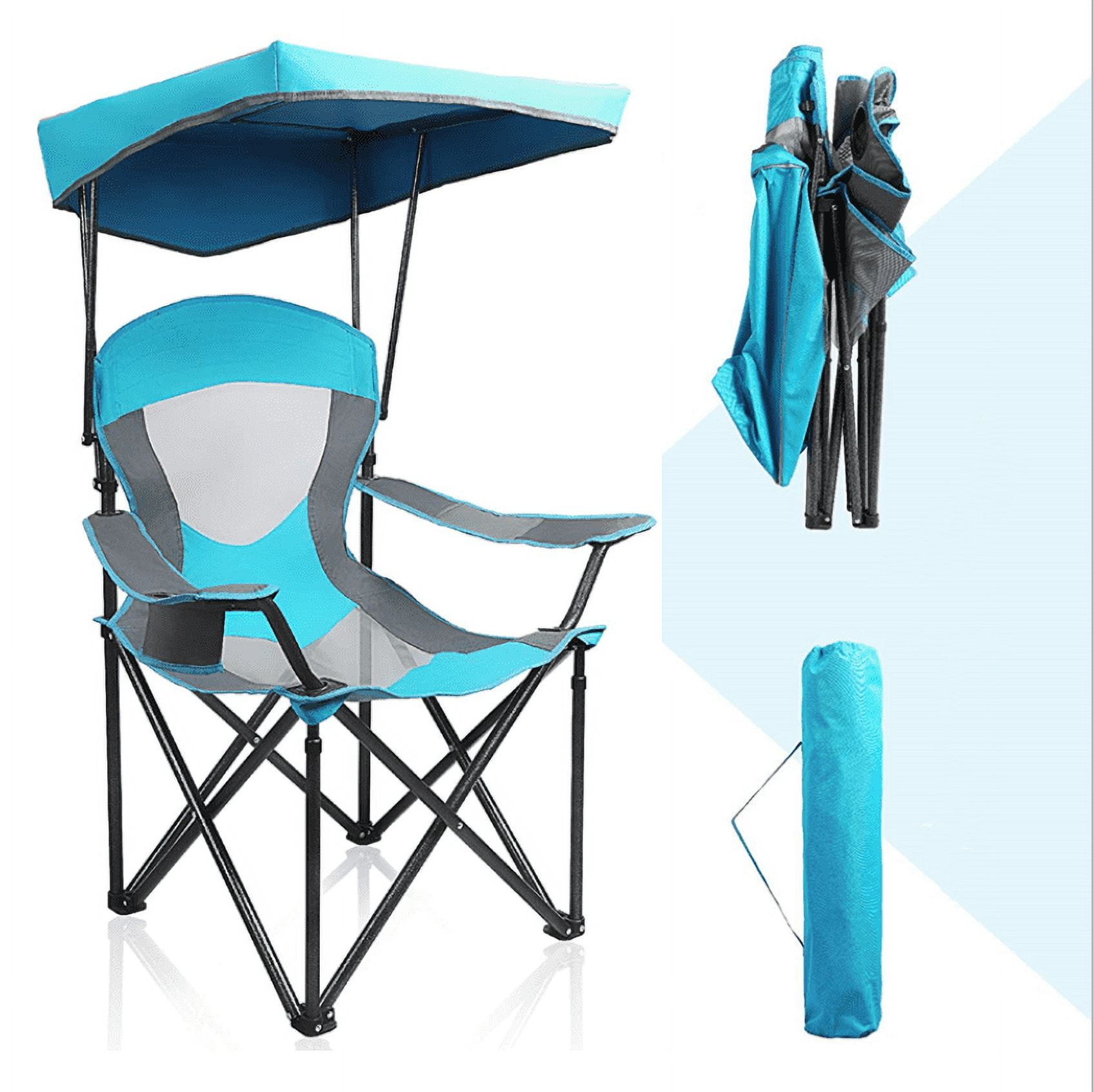 BuySphere Oversized Camping Lounge Chair with Adjustable Shade Canopy ...