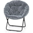 thumbnail image 1 of BuySphere Round Foldable Oversized Saucer Moon Chair for Adults Large Cozy Chair for Bedroom, Grey, 1 of 17