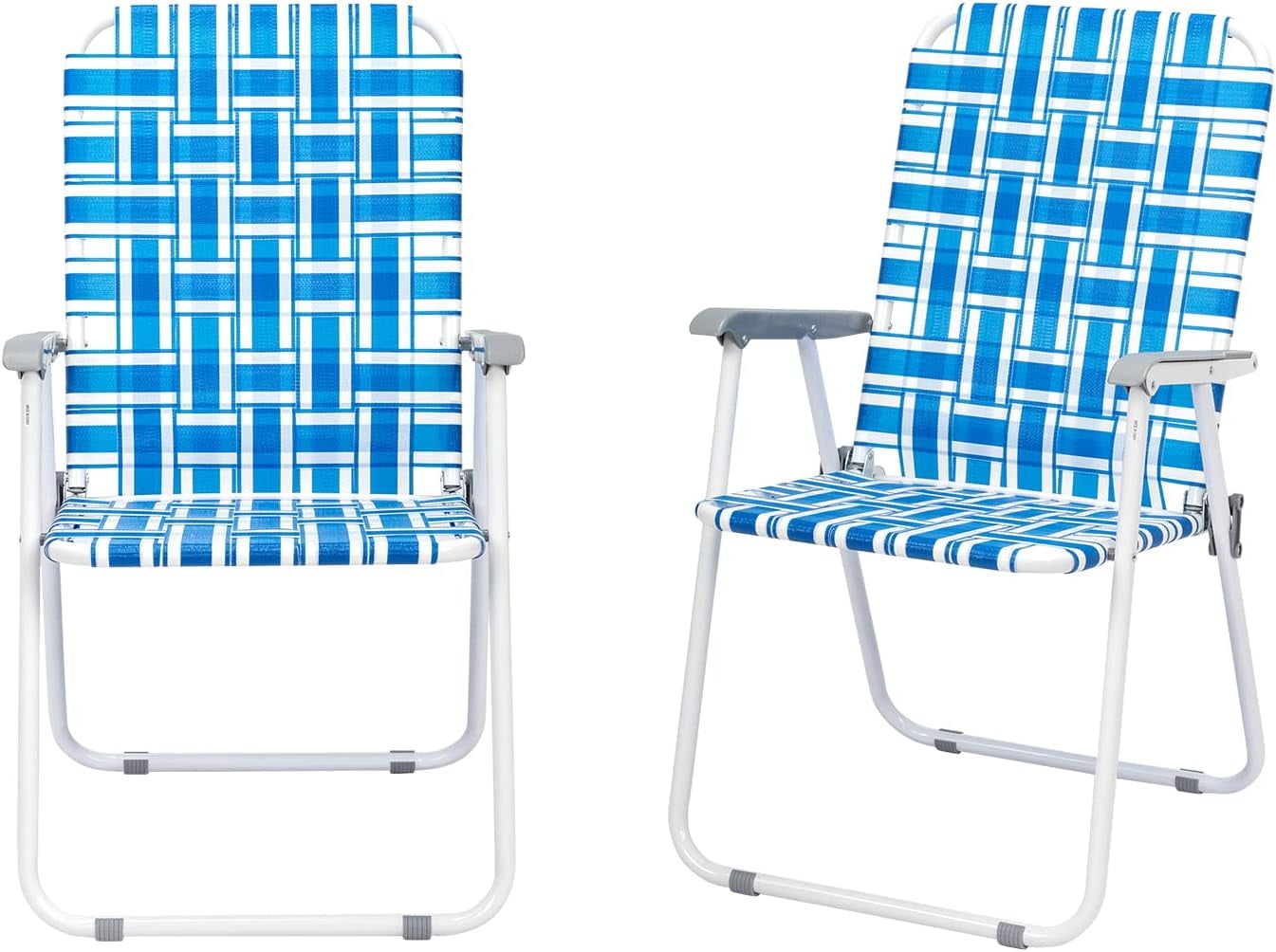 Webbed Sphere BuySphere Webbed Lawn Chairs Set of 2, Foldable Metal Patio Chairs ...