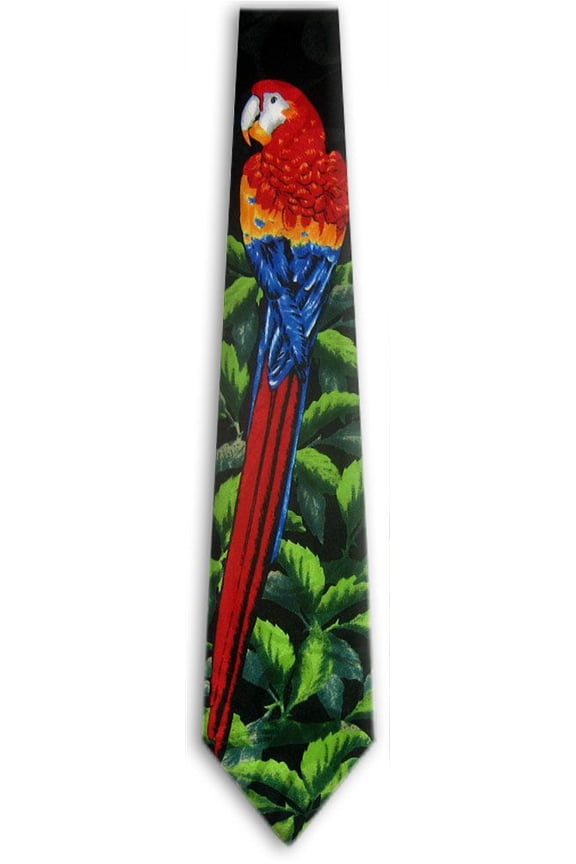 - Mens Novelty Bird Tie Black Green Red Orange Blue