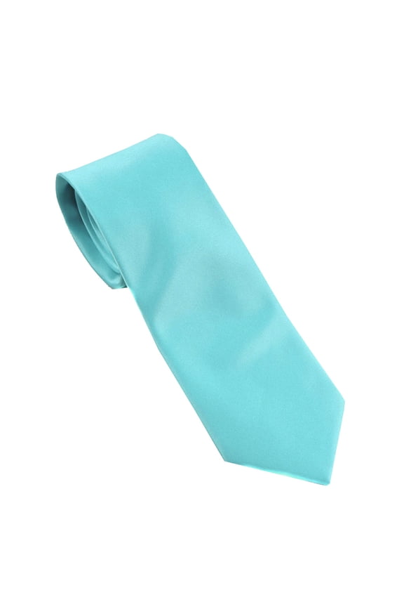 - Mens Solid Neck Tie - Aqua