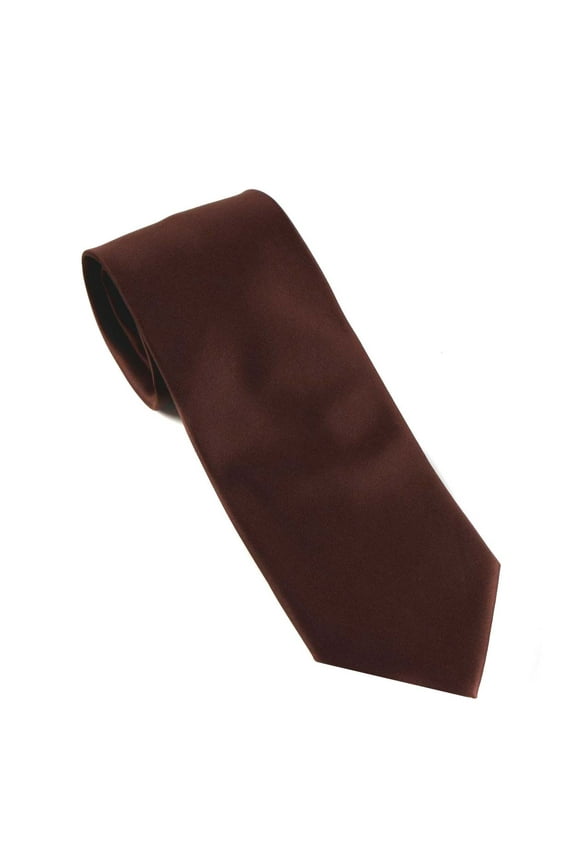 - Mens Solid Neck Tie - Brown