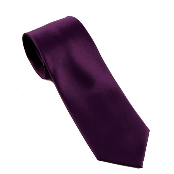 BuyYourTies - Mens Solid Neck Tie - Eggplant