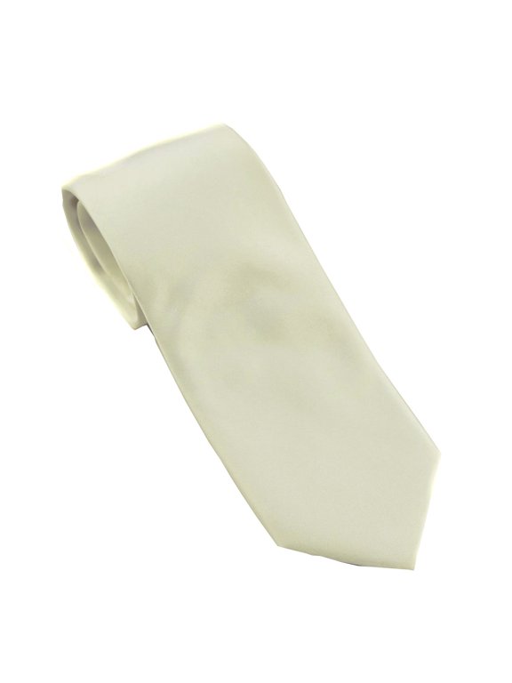 - Mens Solid Neck Tie - Ivory