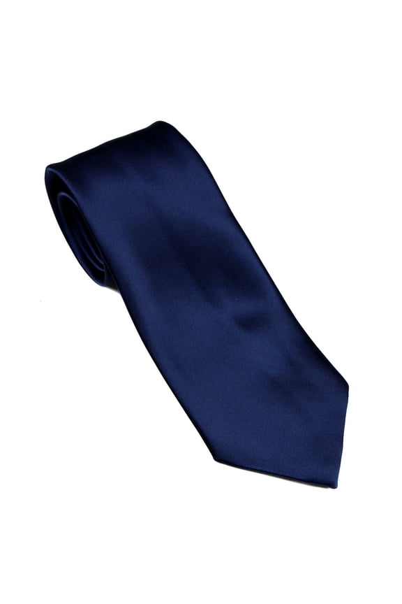 - Mens Solid Neck Tie - Navy