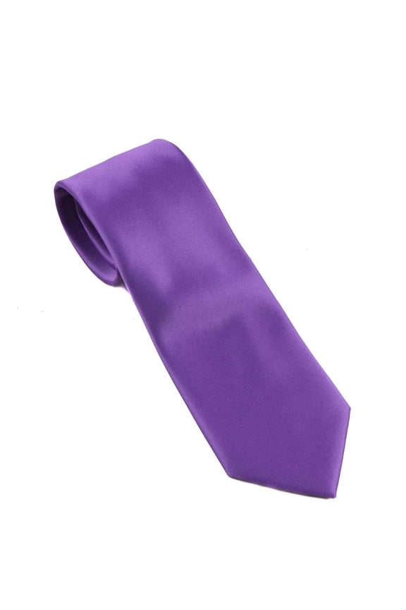 - Mens Solid Neck Tie - Purple