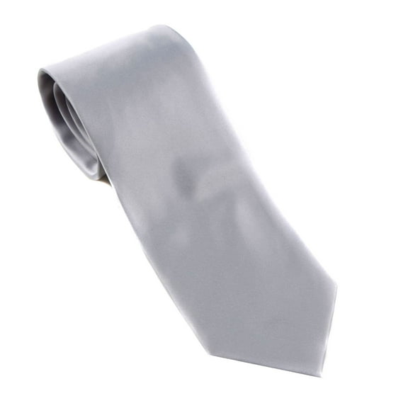 BuyYourTies - Mens Solid Neck Tie - Silver