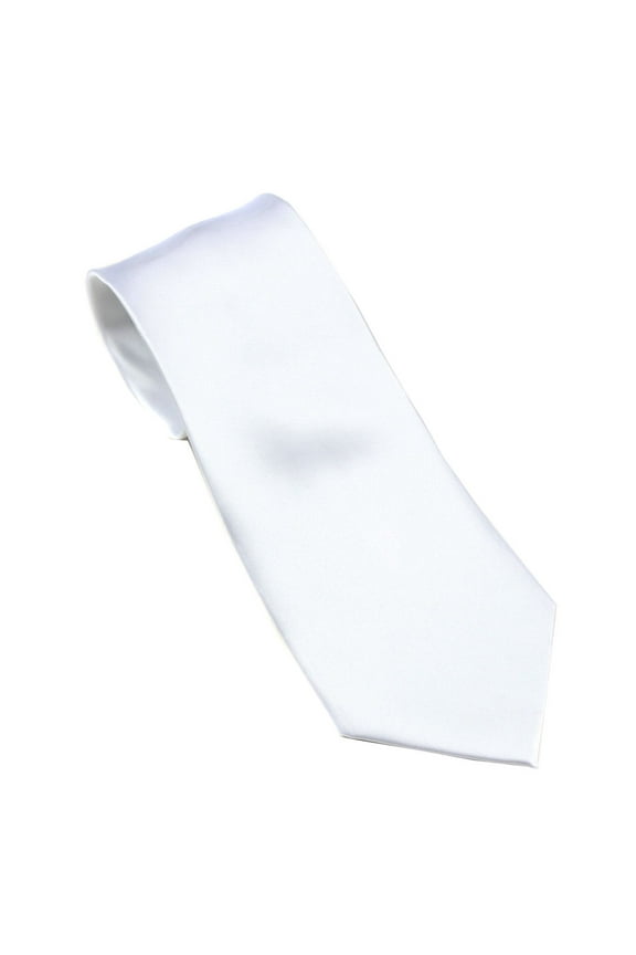 - Mens Solid Neck Tie - White