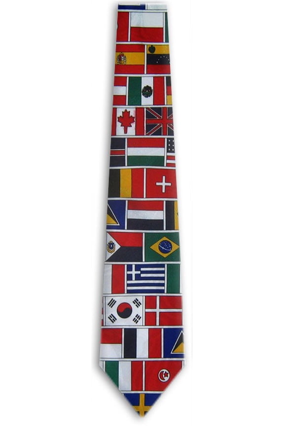 - Mens World Flags Tie Green Red Blue White