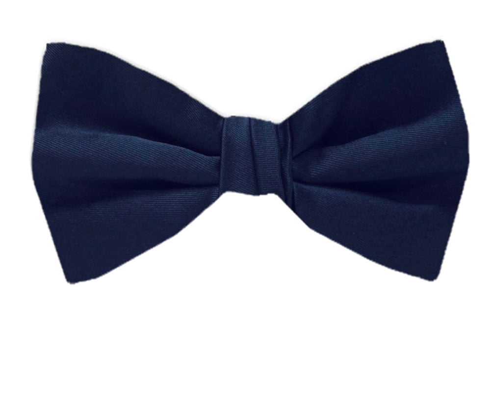 BuyYourTies - PBT-ADF-23 - Men's Pre-tied Formal Tuxedo Solid Color Bow Tie Navy