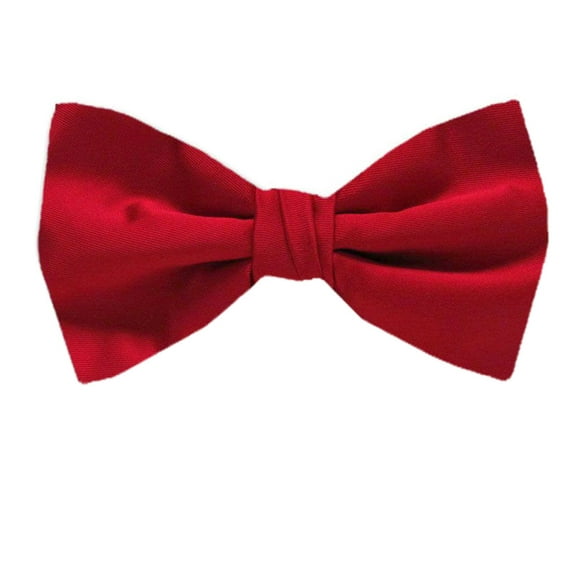 BuyYourTies - PBT-ADF-24 - Men's Pre-tied Formal Tuxedo Solid Color Bow Tie Red