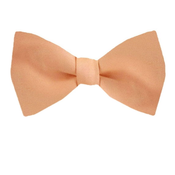 BuyYourTies - PBT-ADF-48 - Men's Pre-tied Formal Tuxedo Solid Color Bow Tie Peach
