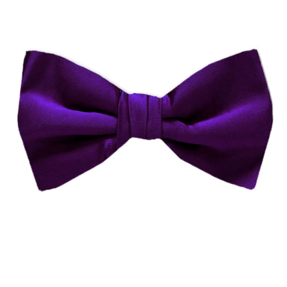 BuyYourTies - PBT-ADF-6 - Men's Pre-tied Formal Tuxedo Solid Color Bow Tie Purple