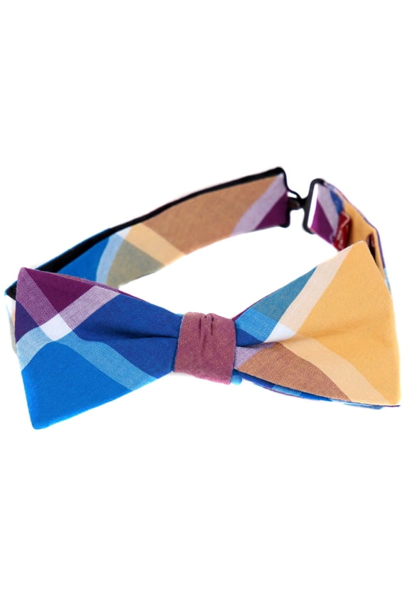 - PBTZ-33 Mens Aficionado Pre-Tied Bow Tie Blue Tan Cream