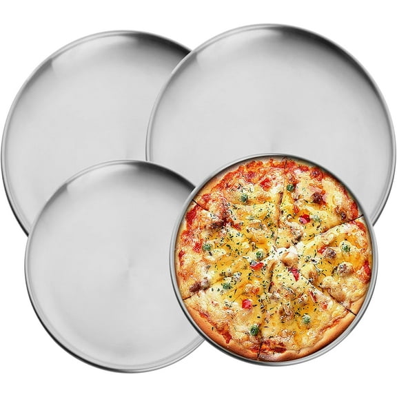 Buyer Star Pack of 4 Stainless Steel Plates, Stainless Steel Plates, Metal Dinner Plates for Steak Salad, Dessert Plates, Stainless Steel Plates, Serving Plates for Camping, Picnic, Kitchen, Barbecue