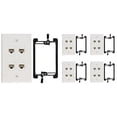thumbnail image 1 of Buyer's Point 4 Port Cat6 Wall Plate, Female-Female with Single Gang Low Voltage Mounting Bracket Device Pack of 5 White - 4 Point, 1 of 6