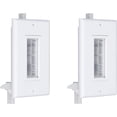 thumbnail image 1 of Buyer's Point Brush Wall Plate w/Built in Mounting Bracket, Decora Style, Cable Pass Through Insert for Wires, Single Gang Cable Access Strap, Wall Socket for HDTV, HDMI, Home Theater (2 Pack, White), 1 of 7