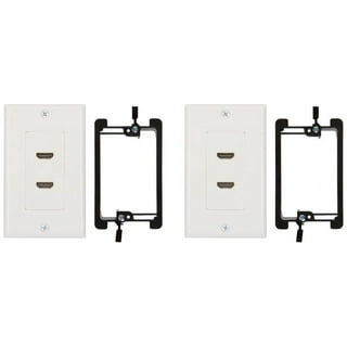 Dual Port HDMI Wall Plate with Strain Relief, White