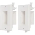 thumbnail image 1 of Buyer's Point Recessed Low Voltage Cable Wall Plate, Easy to Mount Outlet to Hide & Pass Tech Wires Through for HDMI, TV, Video, Audio, Network, Speaker Wires, & Cord Concealer Cover Hider (2 Pack), 1 of 6