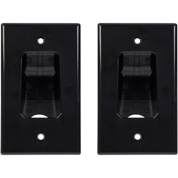 Buyer’s Point Single Gang Pass Through Wall Plate (Black) (2 Pack)