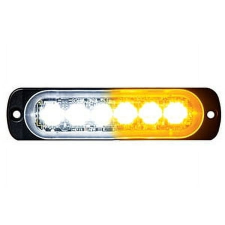 Buyers 8891902 4-3/8" Strobe Light 6 LED Amber/Clear Horizontal Mt Low Profile
