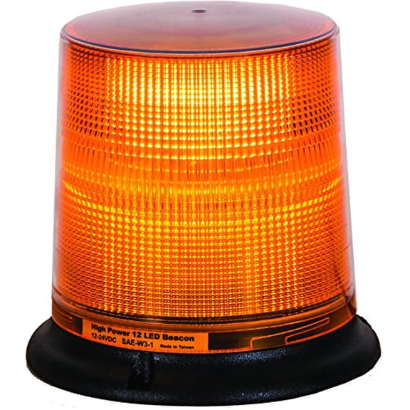 Buyers Products 1" Pipe/3-Bolt Strobe Light Tall Amber Beacon 12 Led 6.5In BPC-SL696A