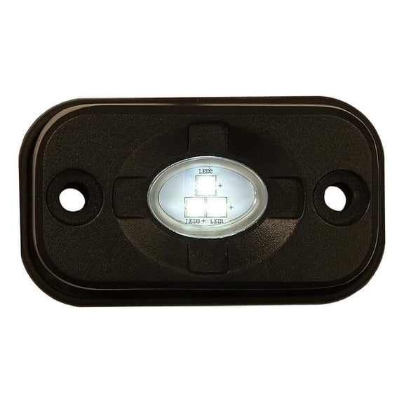 Buyers Products 1492139 Rectangular 3 Inch Wide LED Flood Light, Flat, Tubular, and Angle Rubber Mounting Bases, for Trucks, Trailers and ATVs, Light Bar, Clear
