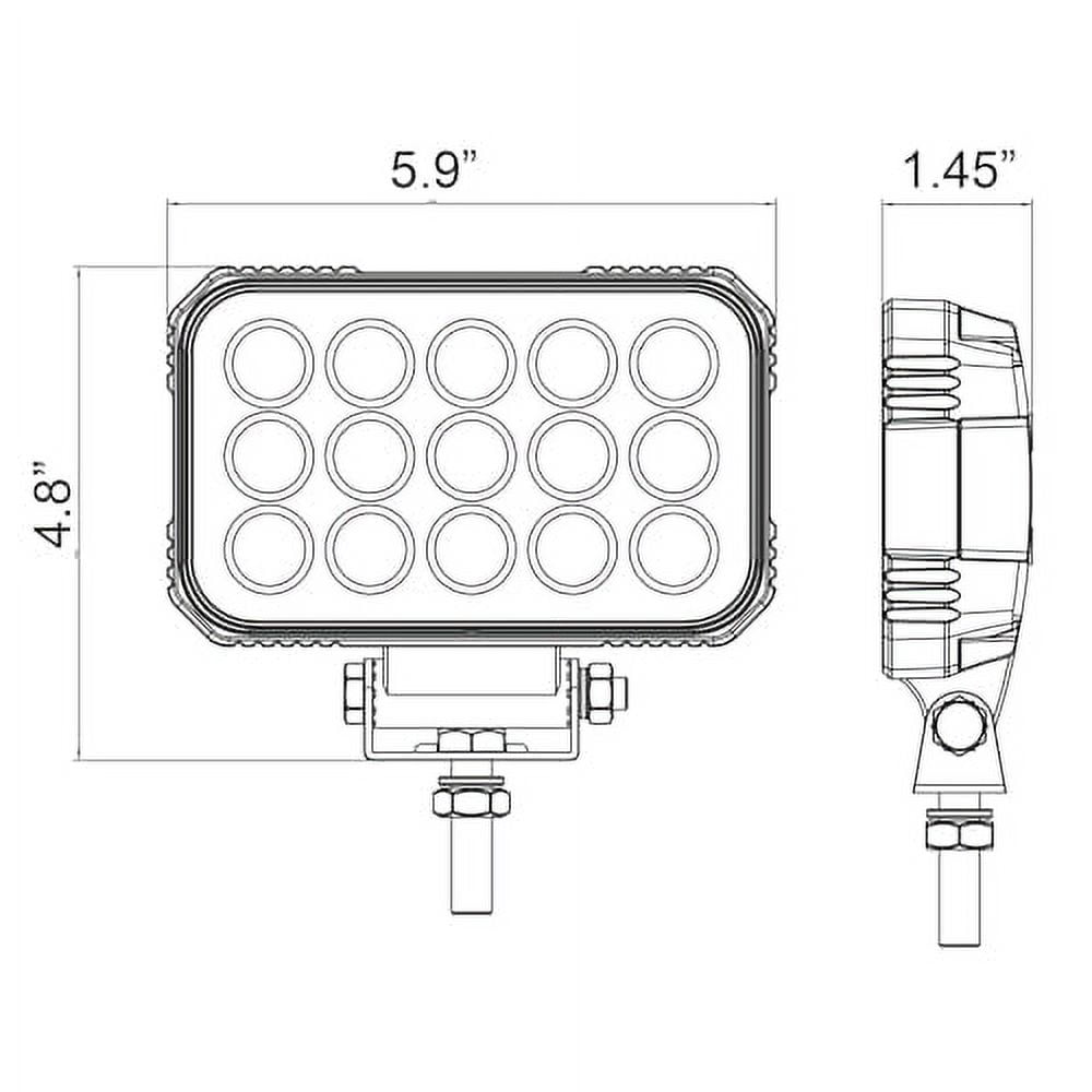 Buyers Products 1492196 Ultra Bright 6 Inch Wide Rectangular LED Flood